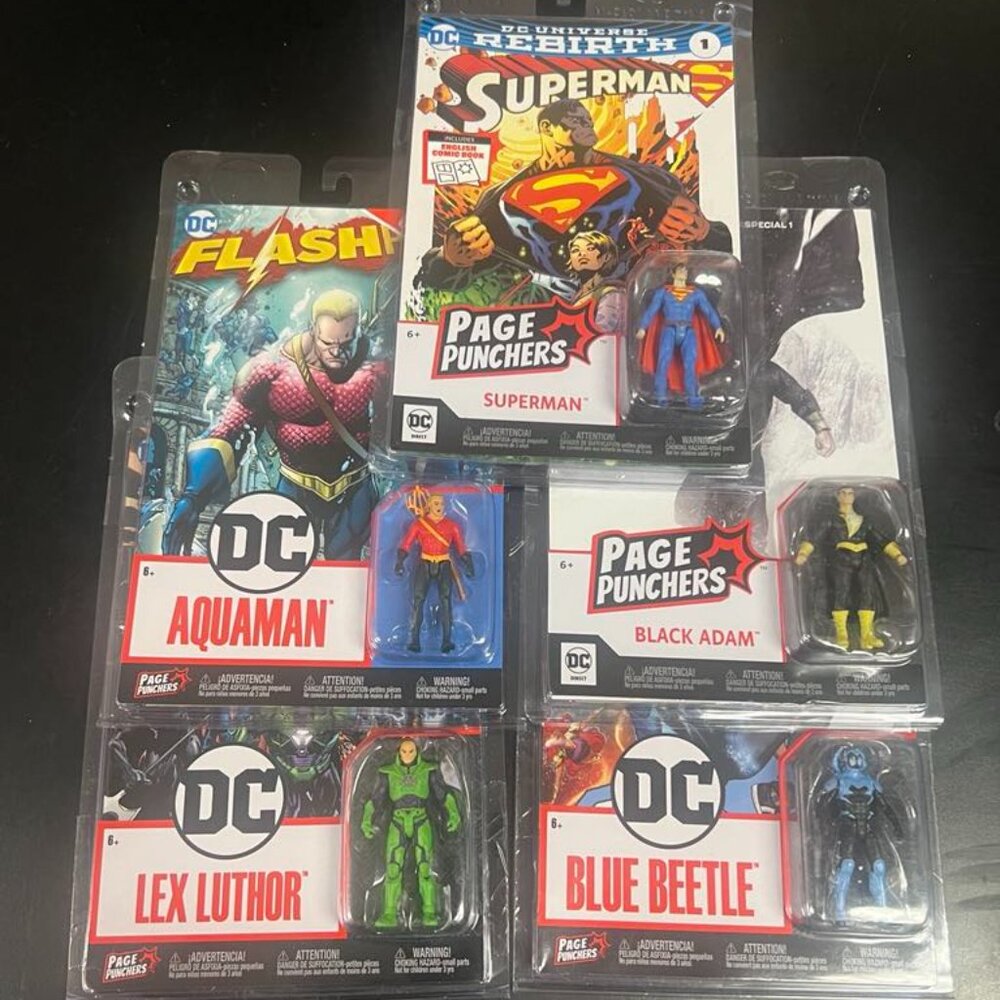 5 Brand New McFarlane DC Page Punchers.
